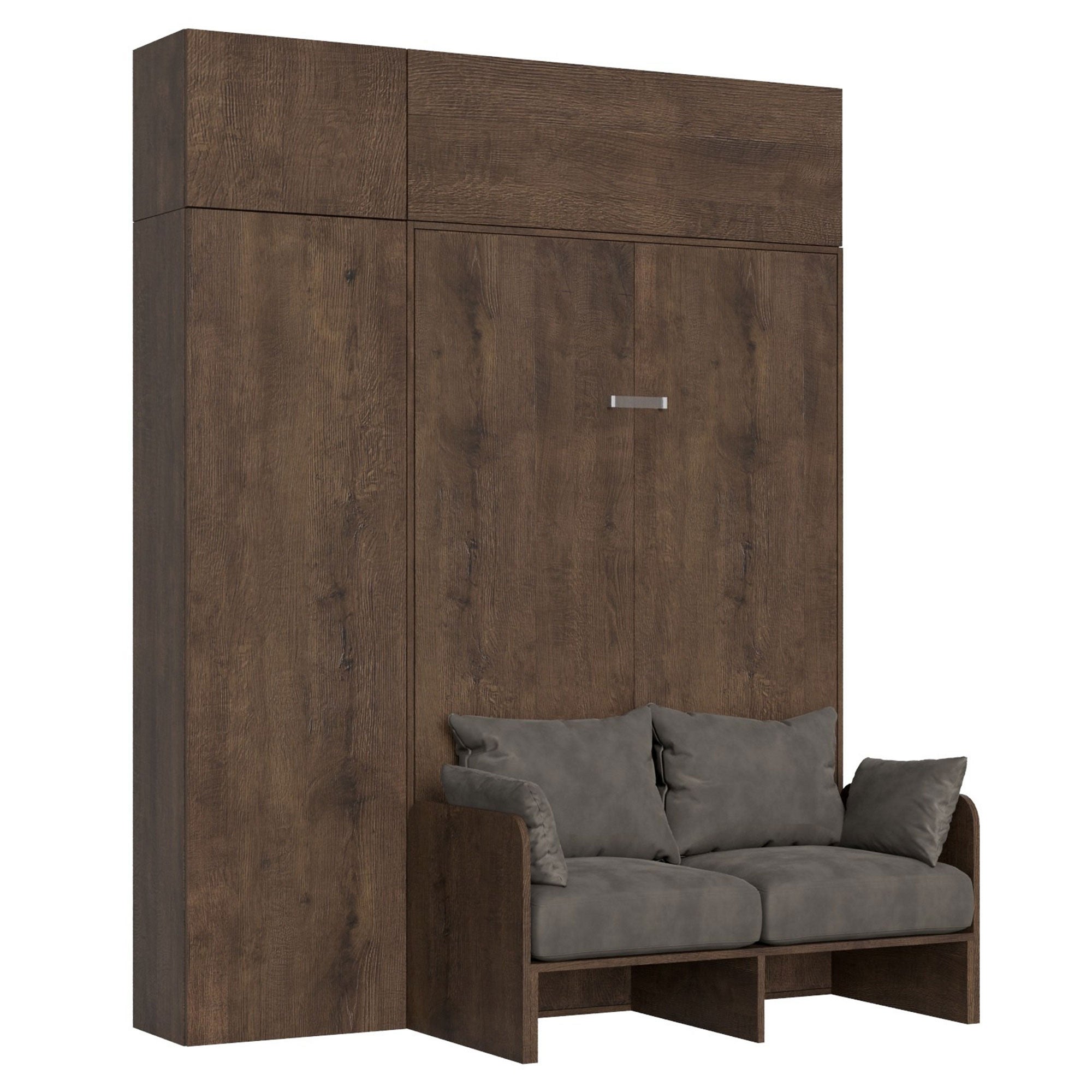120 cm Kentaro walnut sofa bed with column - vasistas wall unit - wall unit above column (ALESSIA 20)
