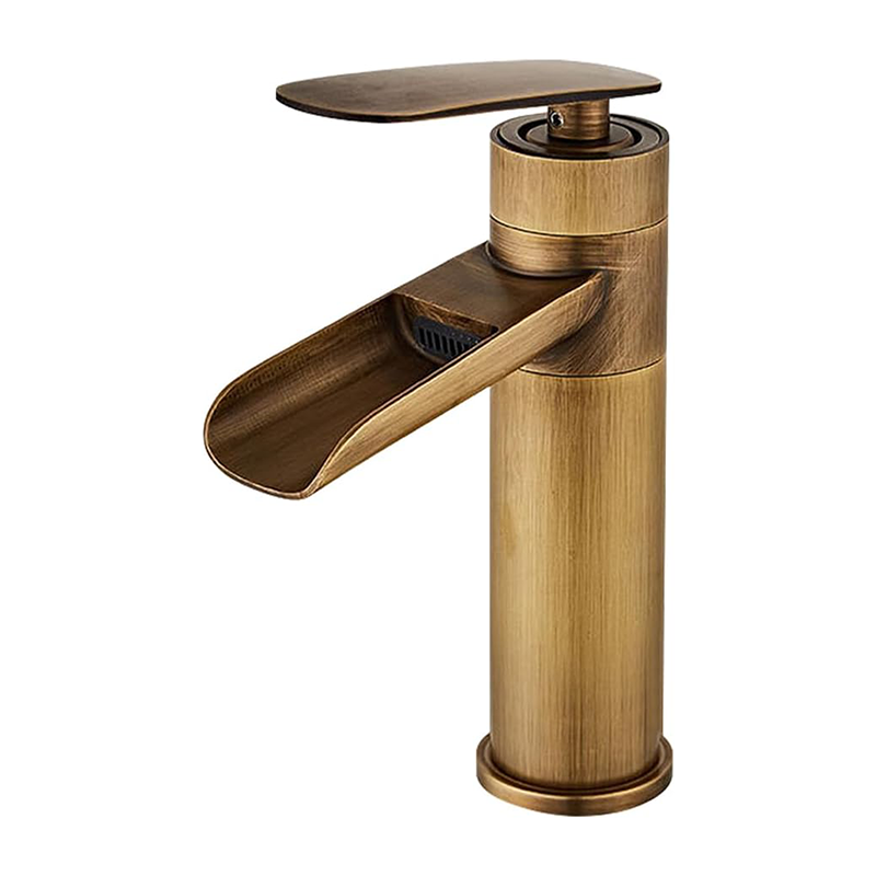 EZANDA Robinet D'évier De Salle De Bain Cascade De 10,2 Cm Avec 2 Poignées Et Lignes D'alimentation En Métal, Noir Mat, 1433004