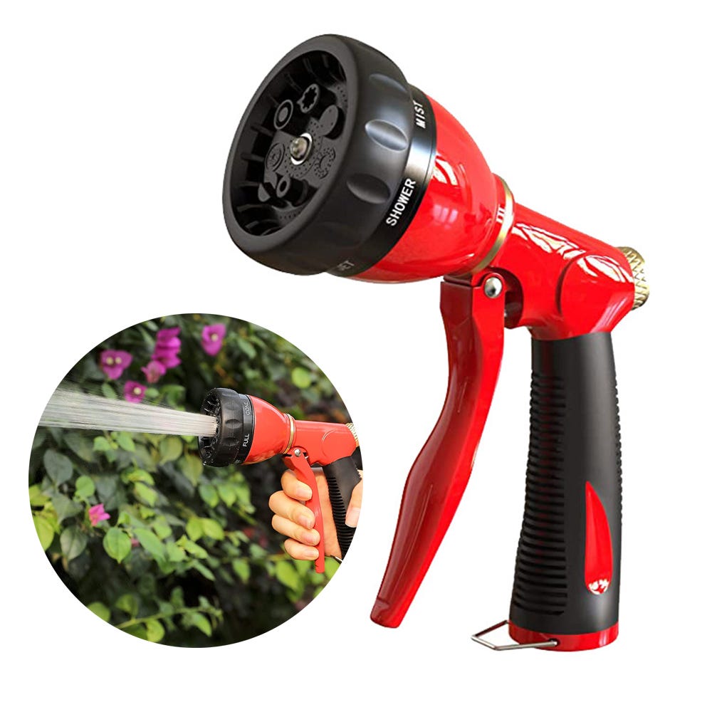 2 Ugelli Spruzzatori Per Tubo Da Giardino, 100% In Metallo Resistente, Spruzzatore Per Tubo Dell'acqua Ad Alta Pressione Con Ugello Girevole In Ottone Per Lavaggio Auto Irrigazione Giardino - Foto 5