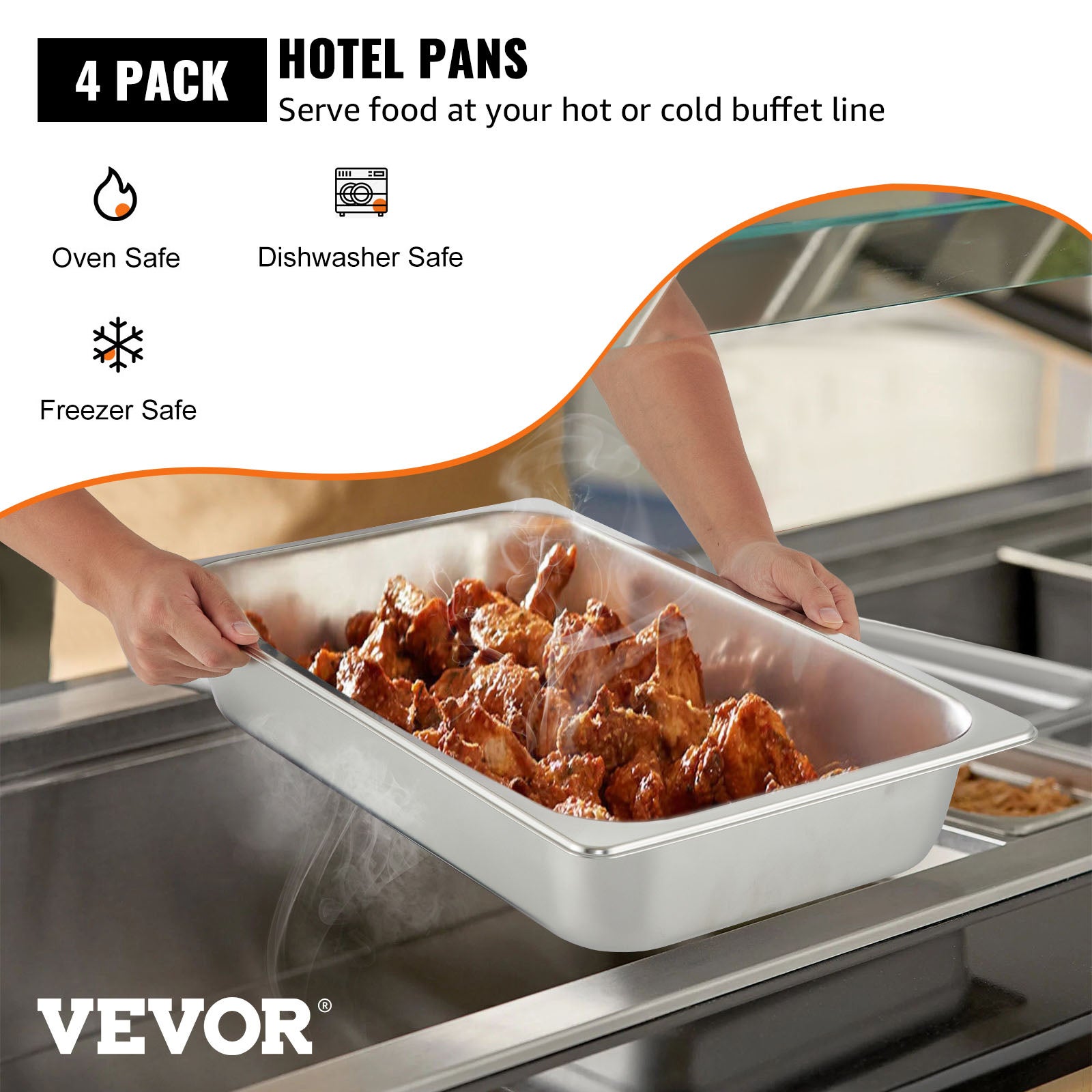 Bac Inox Alimentaire Lot de 6 Plats à Four en Acier Inoxydable