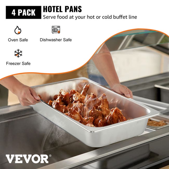 Bac Inox Alimentaire Lot de 6 Plats à Four en Acier Inoxydable Bac Inox Alimentaire Lot de 6 Plats à Four en Acier Inoxydable