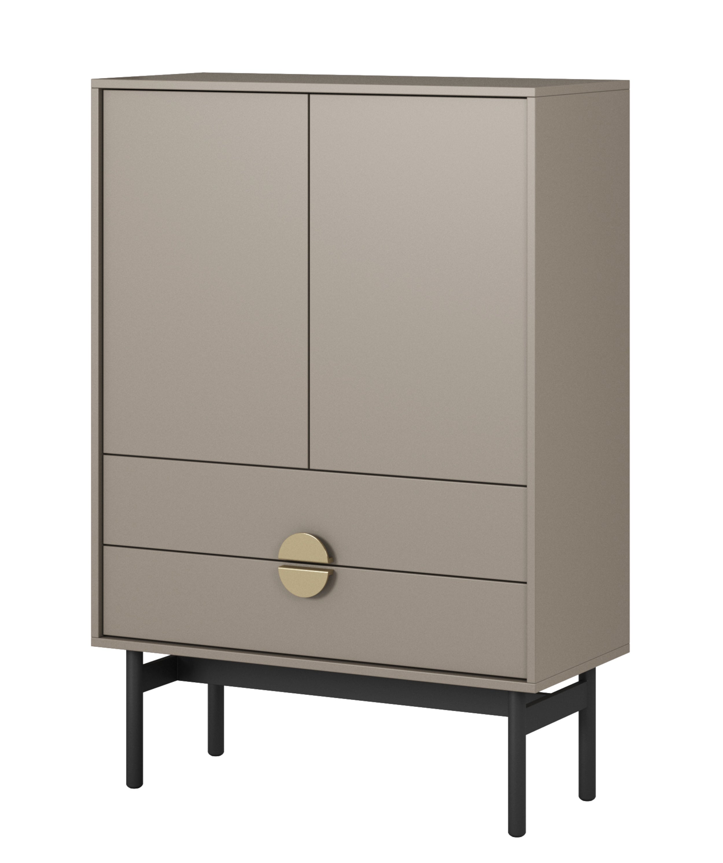 STOON - Buffet haut - 85 cm - avec deux tiroirs - gris pierre | Leroy ...