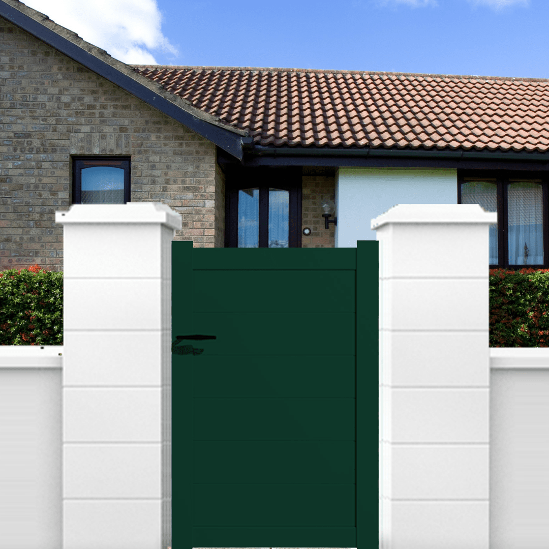 Portillon aluminium modèle plein en kit dimensions L.1000 (entre piliers) x H.1500 mm Couleurs Marron (RAL 1247) - 5