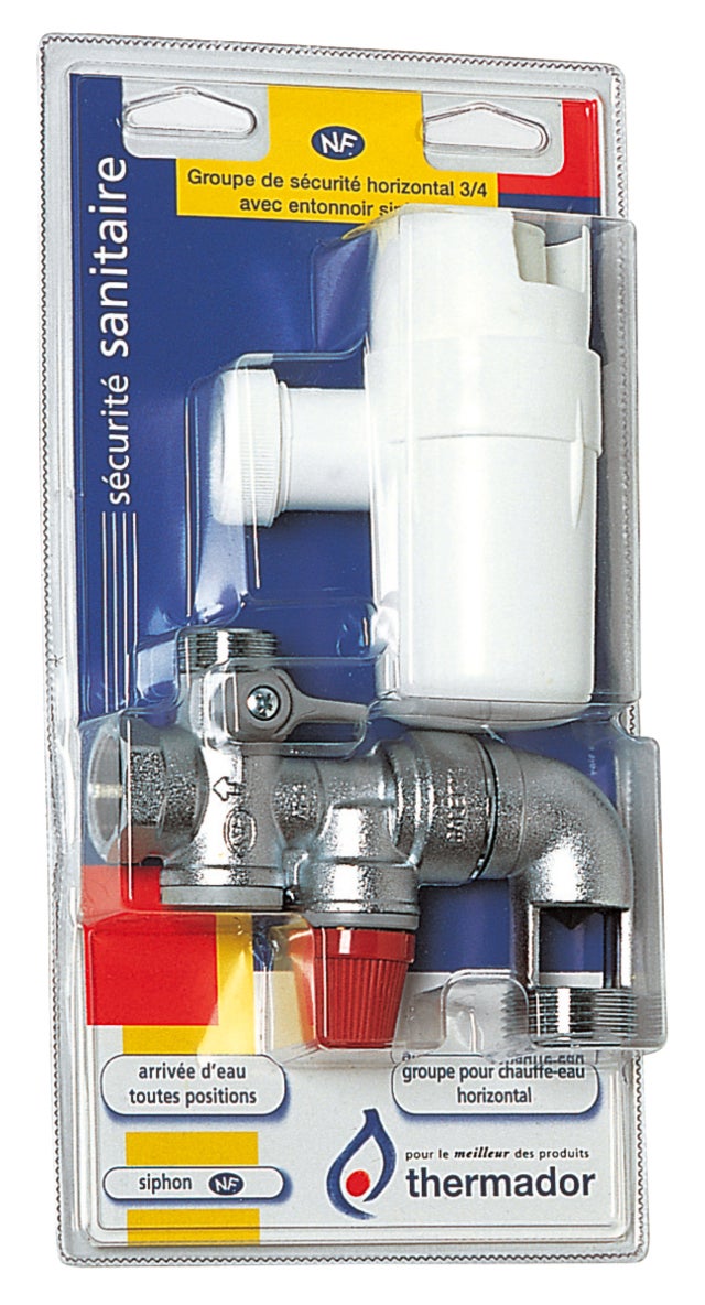 Groupe de sécurité horizontal et siphon 3/4'