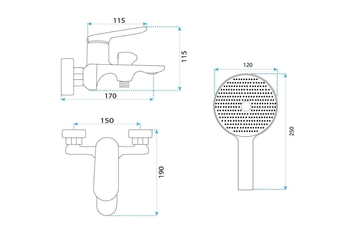 Robinet de baignoire REA Marco Brush Gold - 5