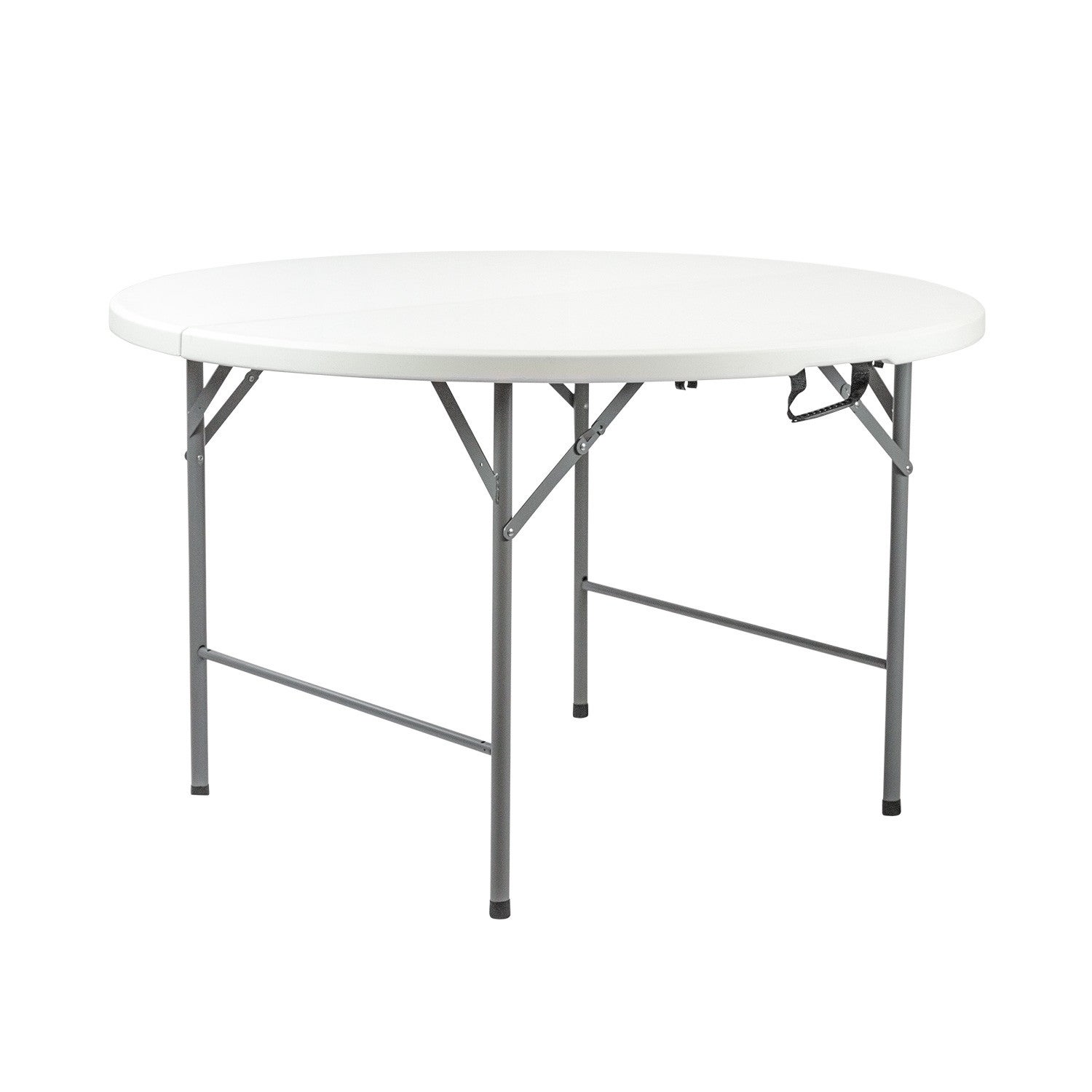 Tavolo Pieghevole Rotondo In Plastica - 48 Pollici, Bianco Granito Per Eventi - Foto 5