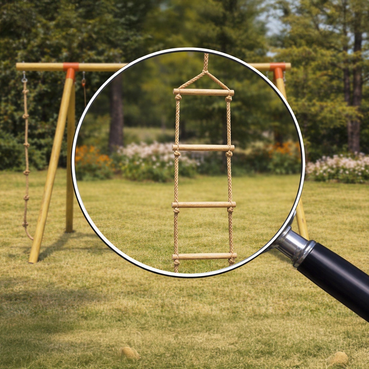 Echelle de corde pour portique ALEO BY TRIGANO 437 bois - 2