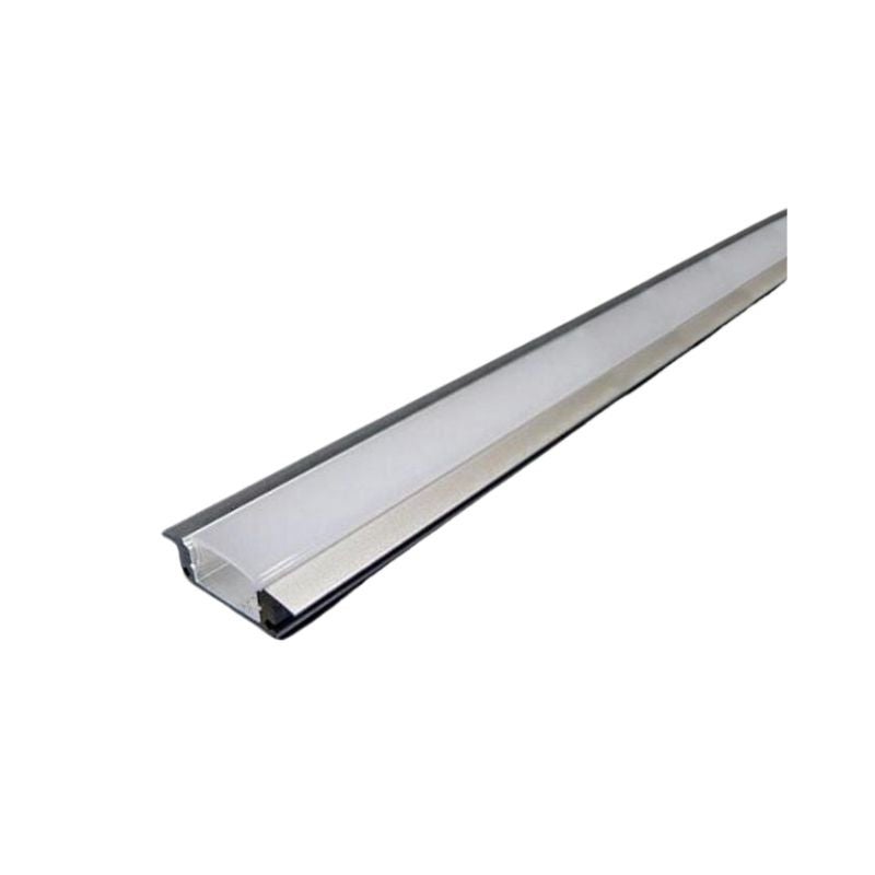 Profilé Aluminium encastré 2m avec Couvercle Blanc Opaque - 1 m - SILUMEN - 2