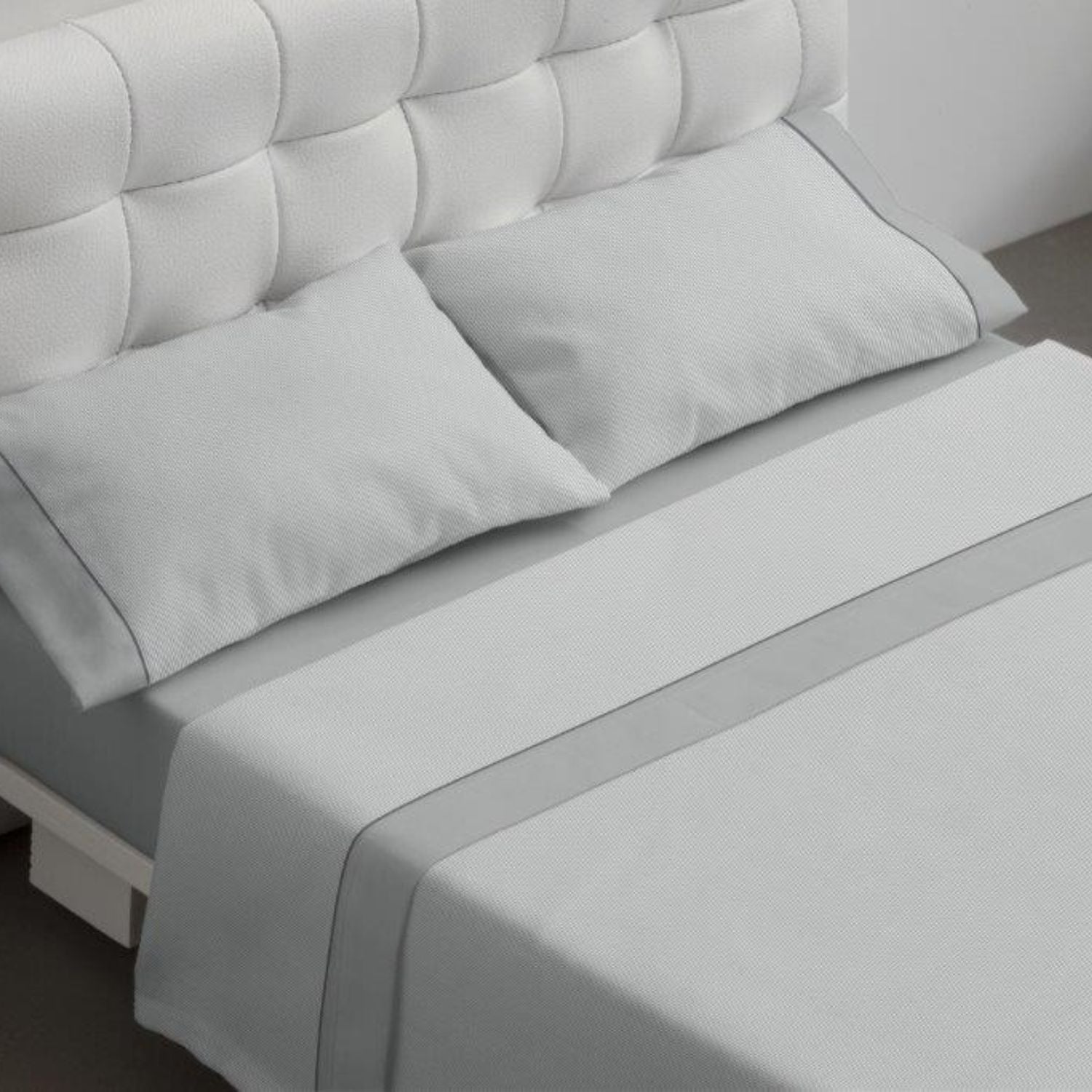 Set Lenzuola Burrito Blanco T1201 - Blu Misto T12 Cotone E Poliestere