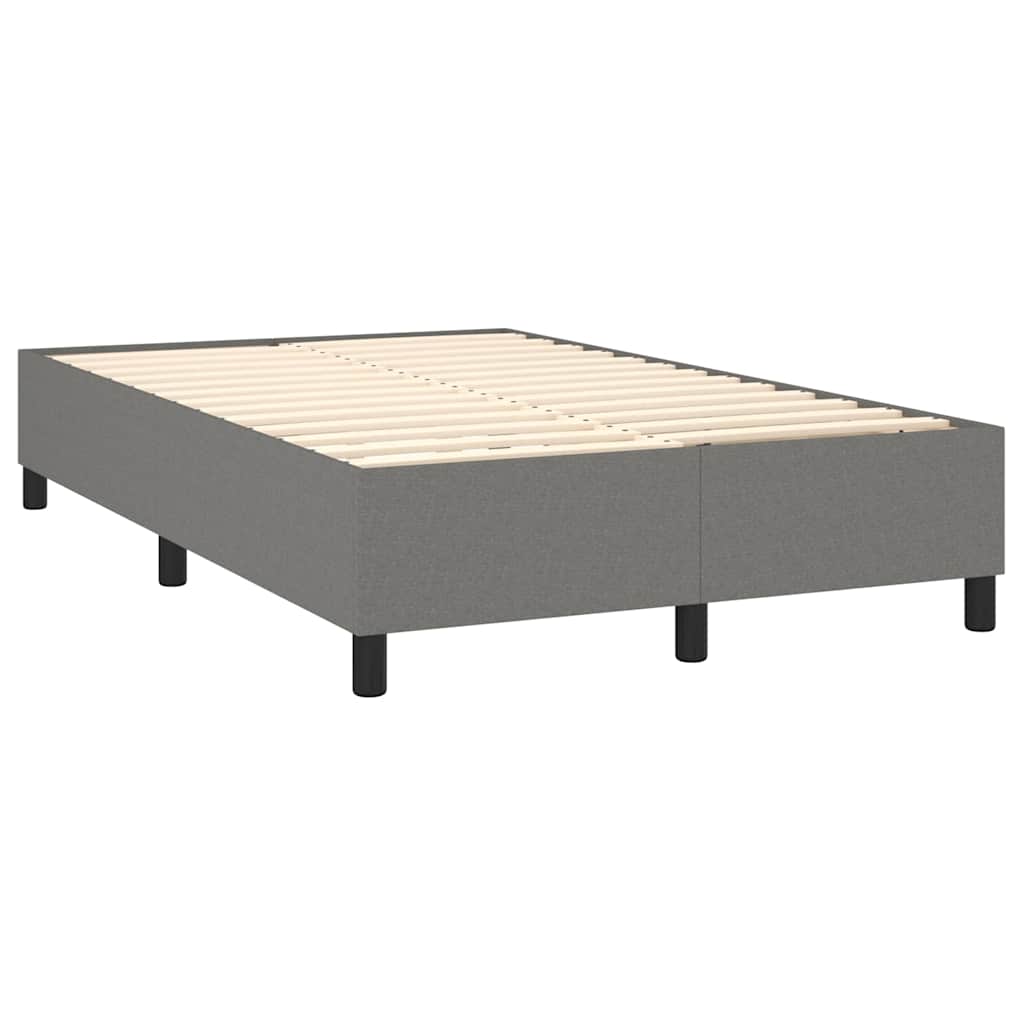 Cadre de lit à lattes en tissu gris foncé, pour la chambre, 120 × 200 cm - 4