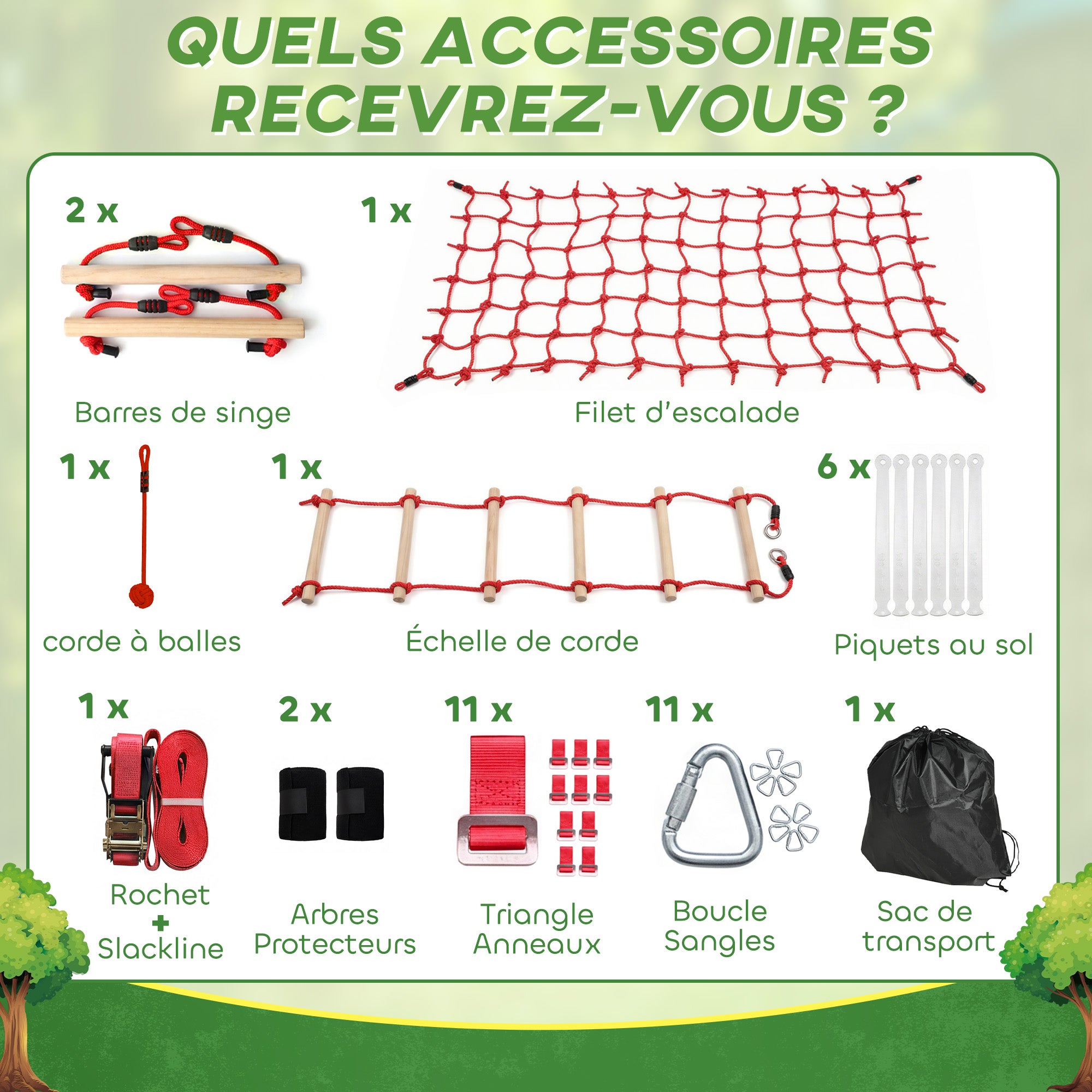 Parcours d'obstacles ninja pour enfants PP AIYAPLAY - 4