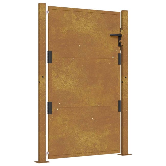 Portillon De Jardin En Acier Avec Revêtement Poudre - Design Bambou Découpé Laser - 105x125 Cm - Noir