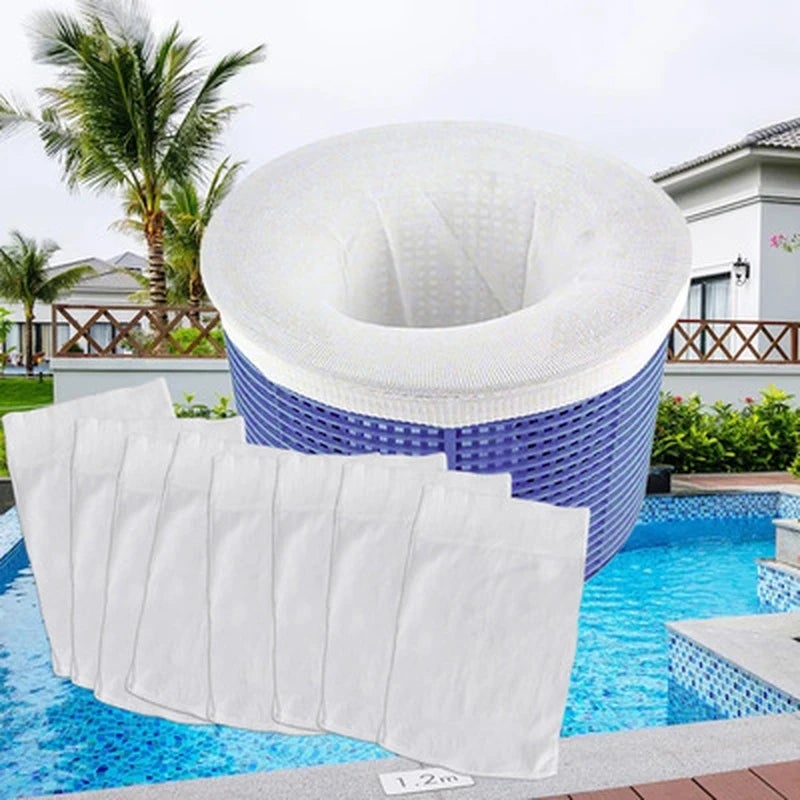 Lot De 50 Chaussettes Filtre Pour Piscine - Pour Paniers Filtrants Standard - Taille 22x13 Cm - En Polyester Lavable - 9