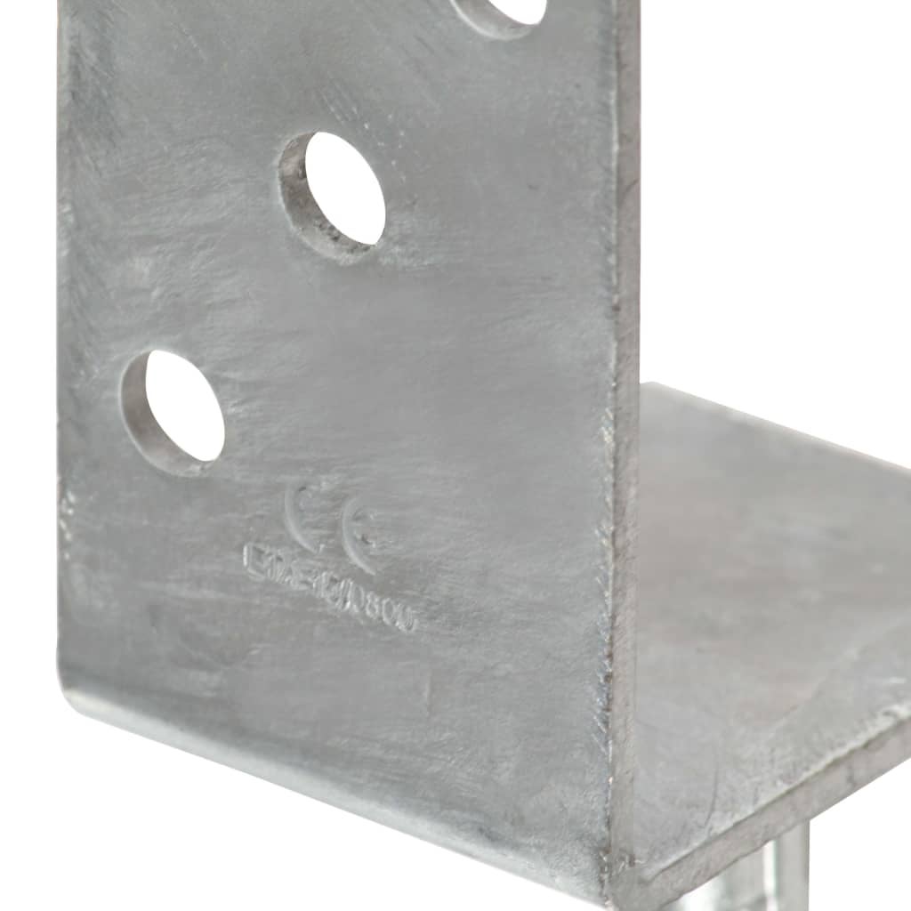 vidaXL Piquets de clôture 6 pcs Argenté 8x6x30 cm Acier galvanisé - 5