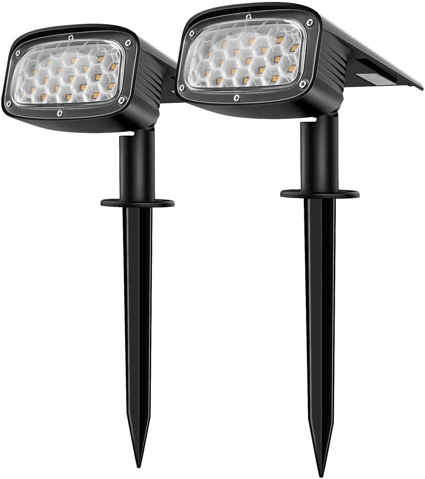 Lot De 2 Spots Solaires Extérieurs OUSFOT - 30 LED, étanches IP65, 2 Modes D’éclairage, Pour Jardin, Allée Ou Terrasse !