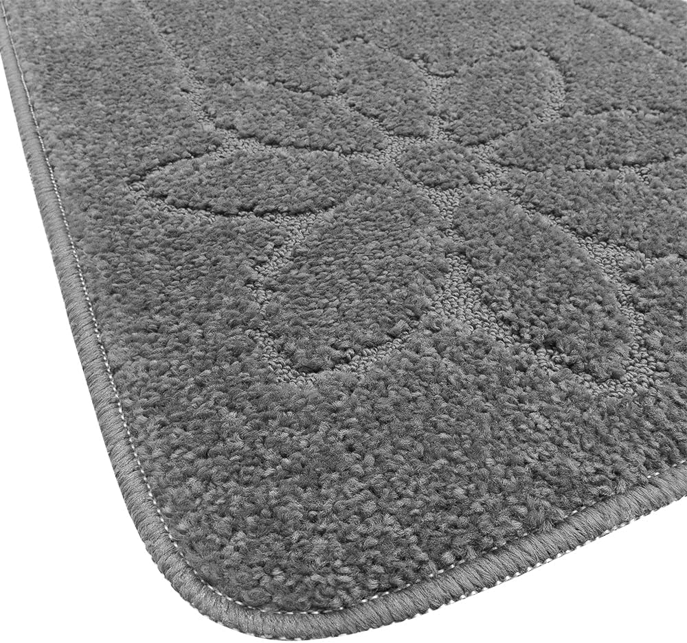 Tapete Banho Cor Sólida Antiderrapante Absorvente Tapete De Cabeceira 100% Fabricado Em Itália Cinzento 50x110cm - 2