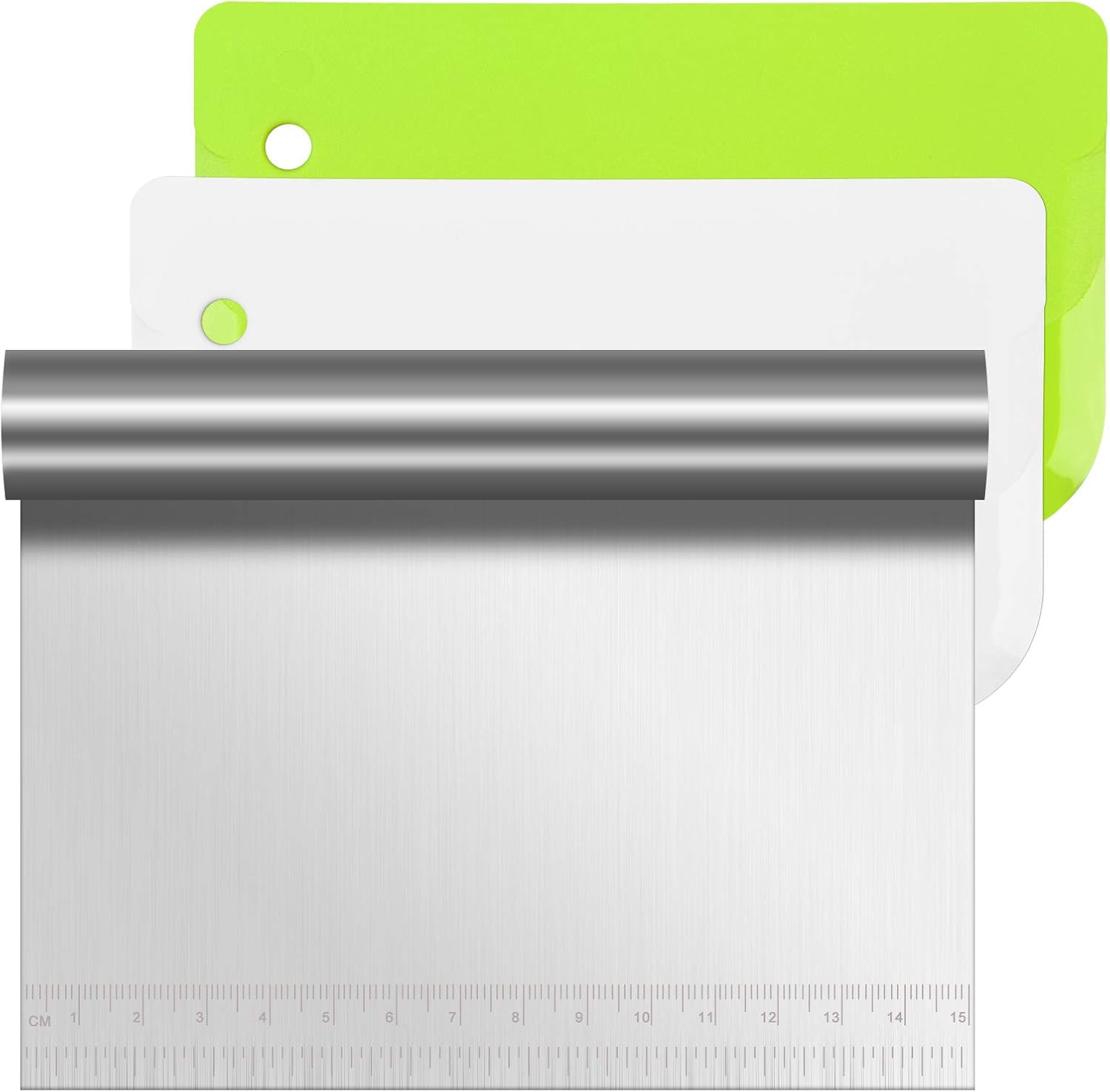 Skrobak do ciasta, 3 szt. ze stali nierdzewnej ze skrobakiem do ciasta z narzędziem pomiarowym, plastikowy skrobak do ciasta może być używany