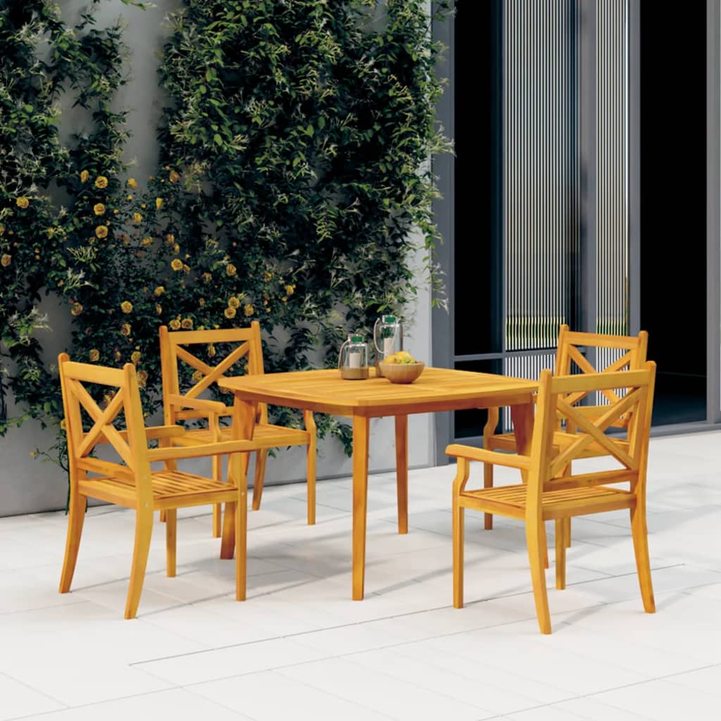 Table de jardin en bois d'acacia massif 110x110x75 cm - 2