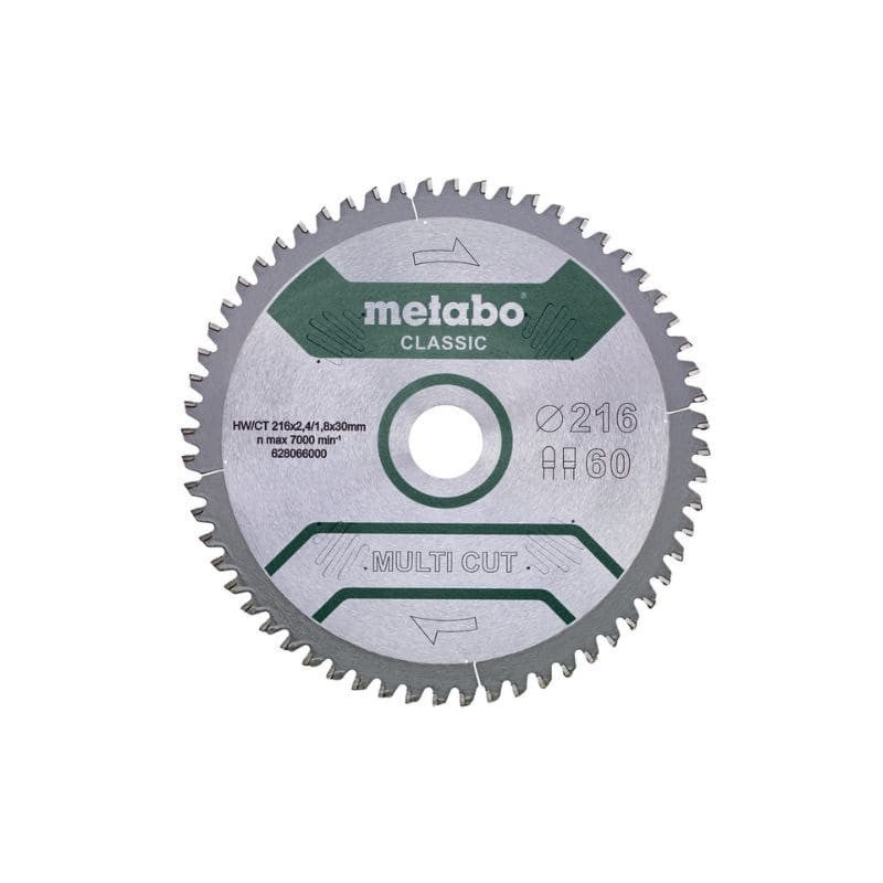 Tarcza pilarska wielozadaniowa classic D216xGrubość 2,4xOtwór30mm Z.60 HW/CT FZ/TZ