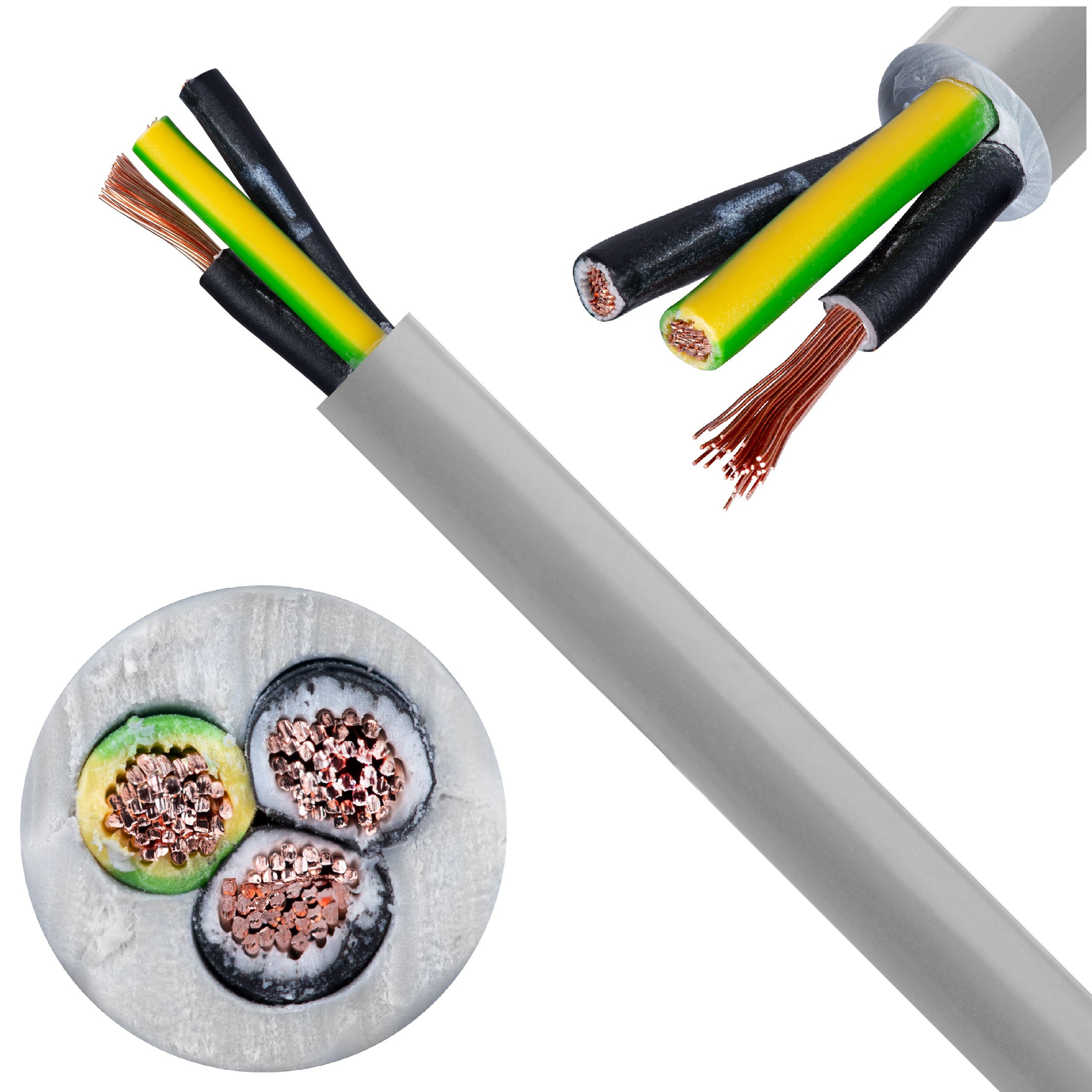 Kabel sterowniczy JZ-500 3x1,5mm2 szary 300/500V numerowany olejoodporny linka Helukabel 100m