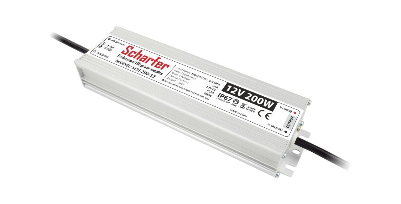 Zasilacz hermetyczny 200W 12V IP67 16.67A uniwersalny SCH-200-12 SCHARFER