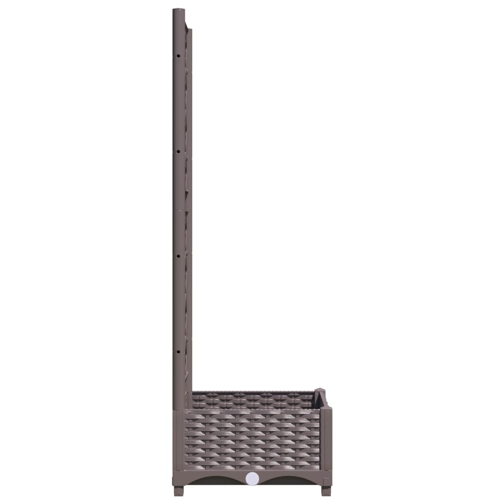 Maison Exclusive - Vaso/floreira jardim c/ treliça 40x40x121,5 cm PP castanho - 5