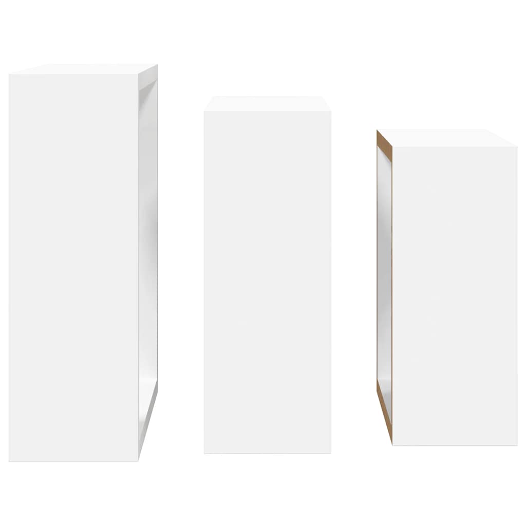 vidaXL Étagères murales sous forme de cube 3 pcs Blanc MDF - 5