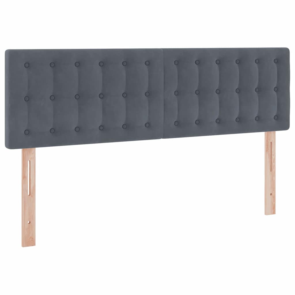 Lit de rangement gris foncé, 140 x 200 cm, en velours - 9