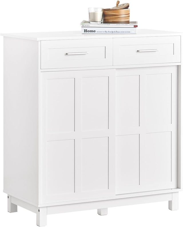 DMORA - Credenza Brando, Madia Da Cucina A 2 Ante E 3 Cassetti, Buffet Da Soggiorno, Madia Da