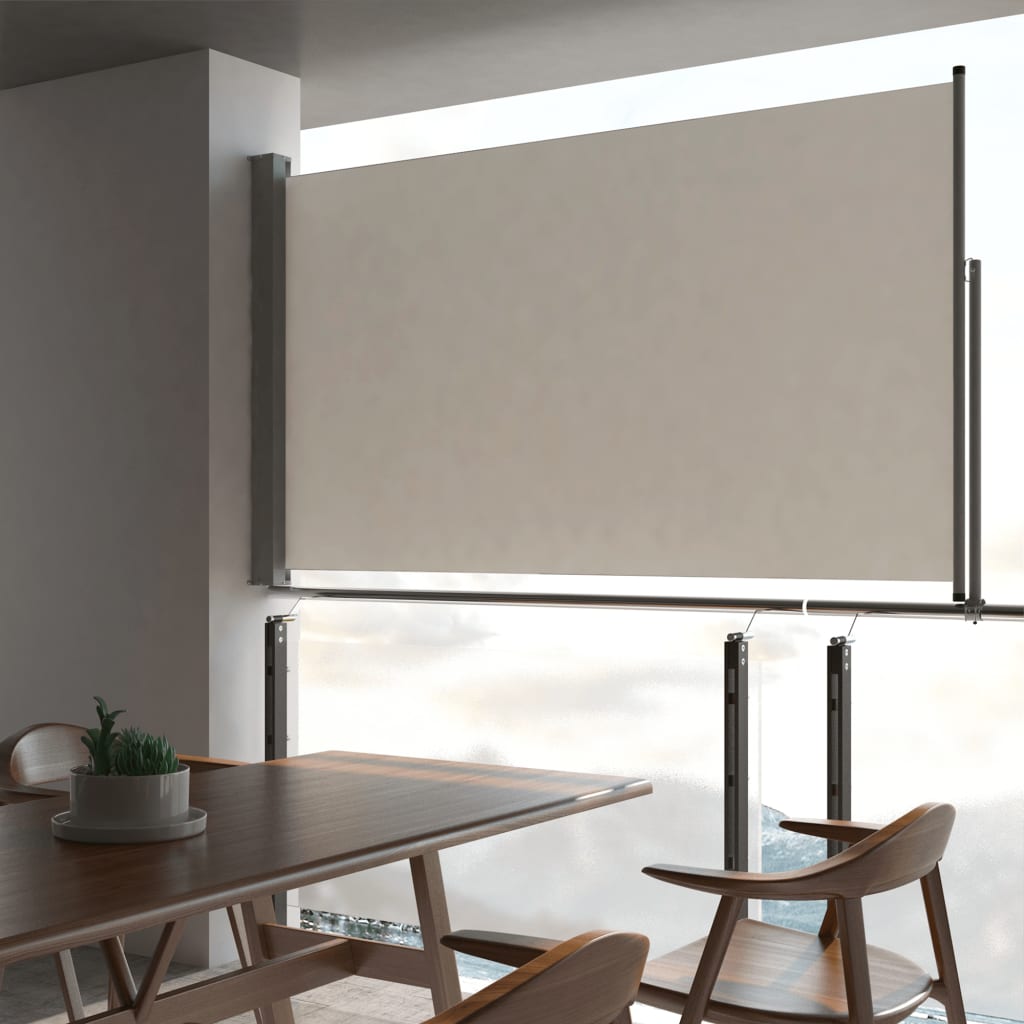 Toldo lateral | toldo parasol retráctil para patio 140x300 cm crema cfw93583