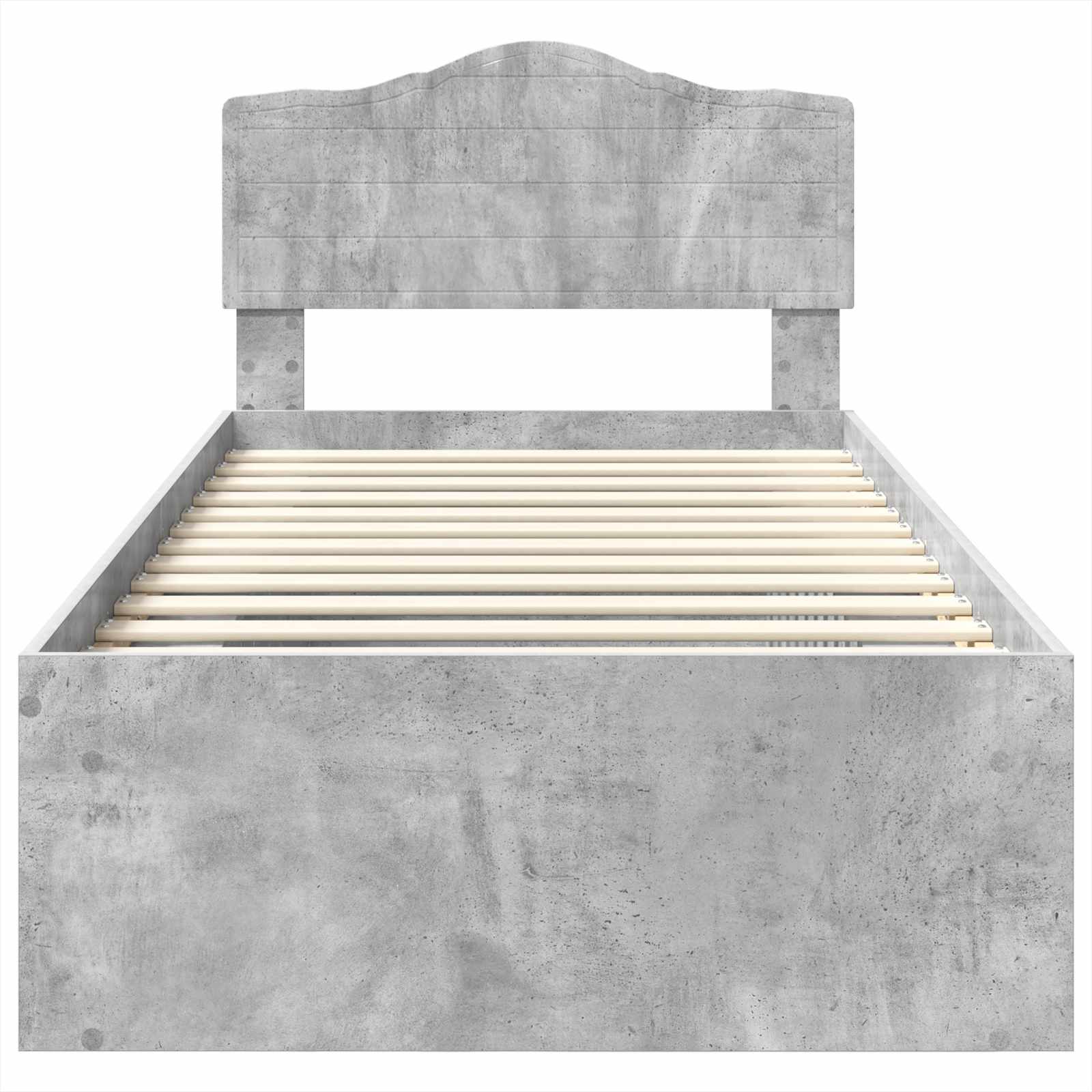 Cadre de lit gris béton 90 x 190 cm pin massif - 7