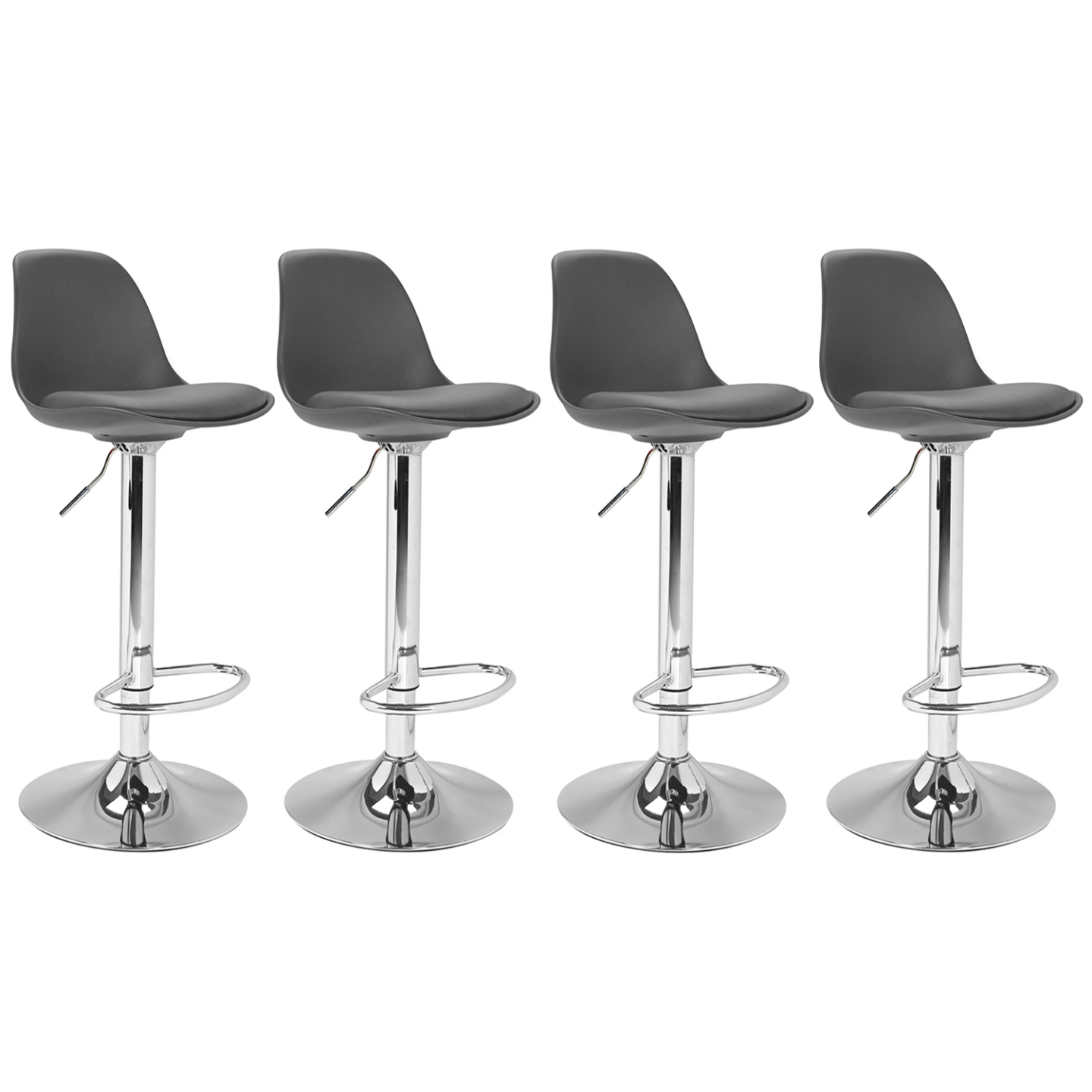 Lot de 4 tabourets de bar KARL design gris - 2