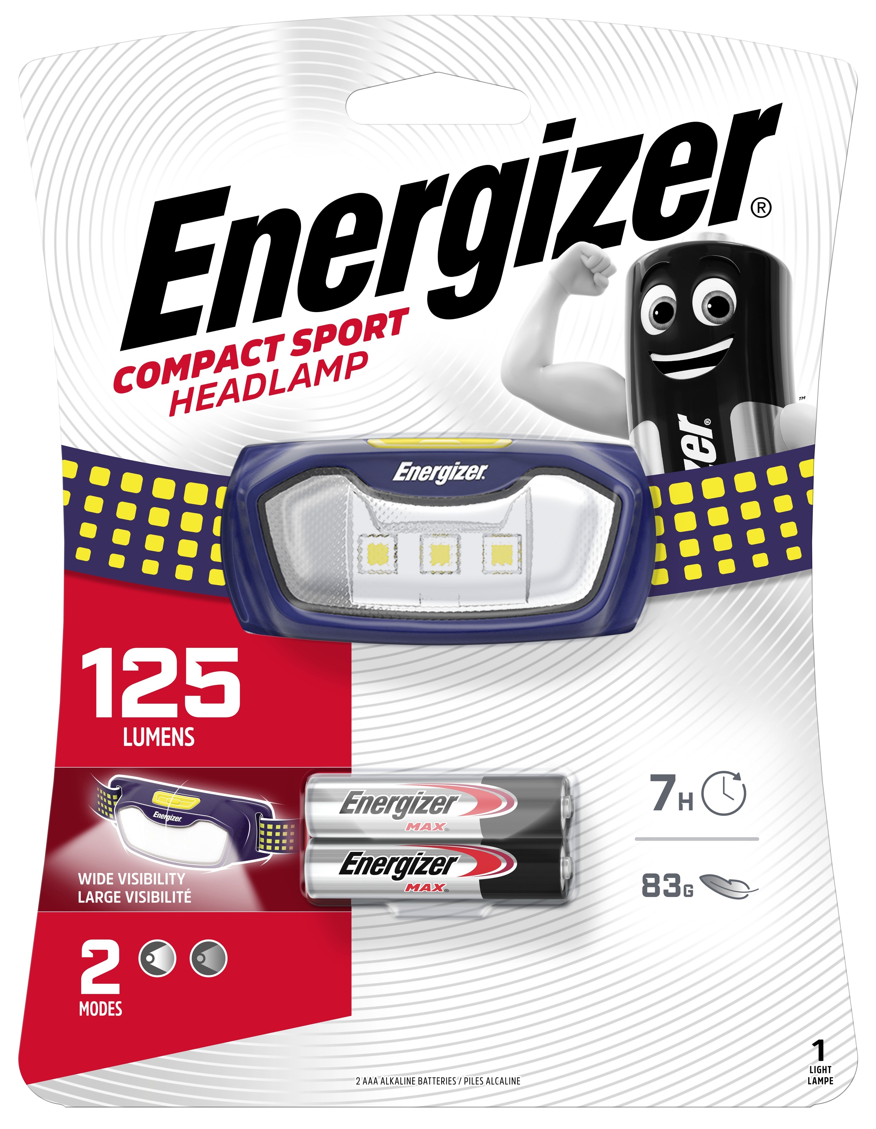 Energizer Frontal Led 125 Lúmenes, Alcance 30 M, Hasta 20 H De Autonomía, Funciona Con 2 Pilas Aa , Leroy Merlin