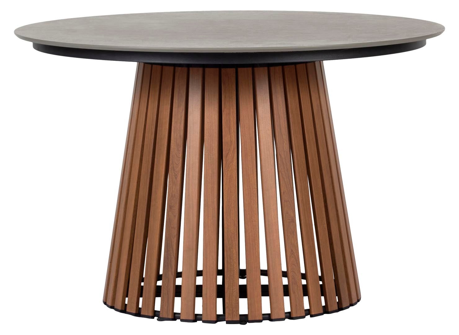 Max stół ogrodowy Ø115cm tek, szary.