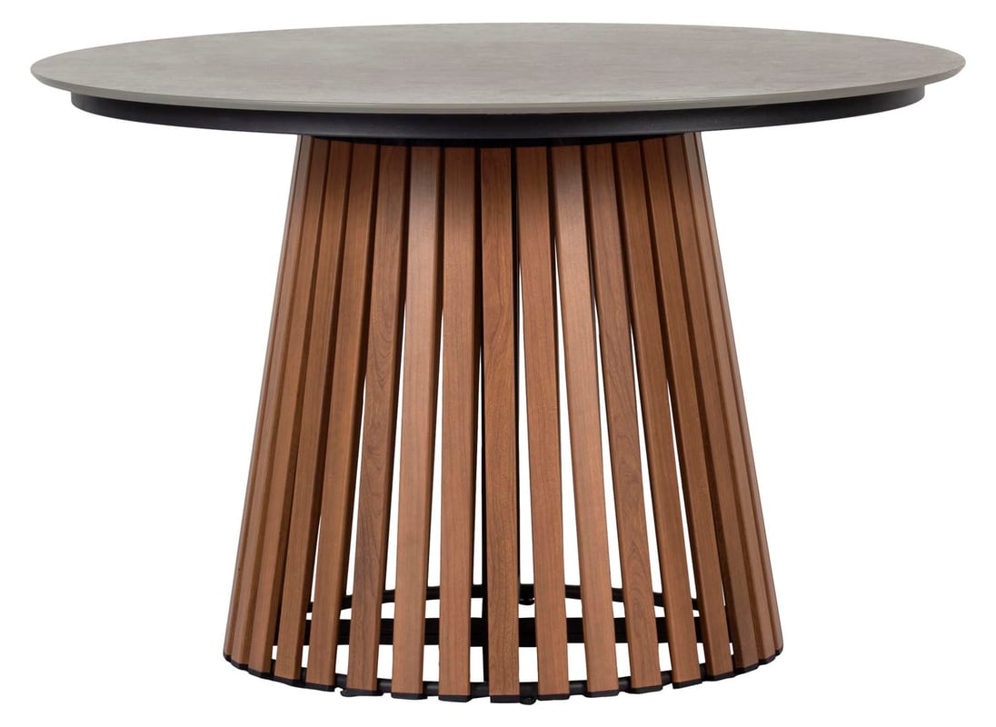 Max stół ogrodowy Ø115cm tek, szary.