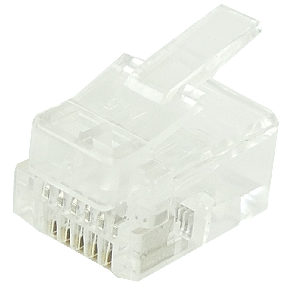 Conector Rj12 Conector telefónico RJ12 macho 6P6C para crimpar en paquete de 100 ...