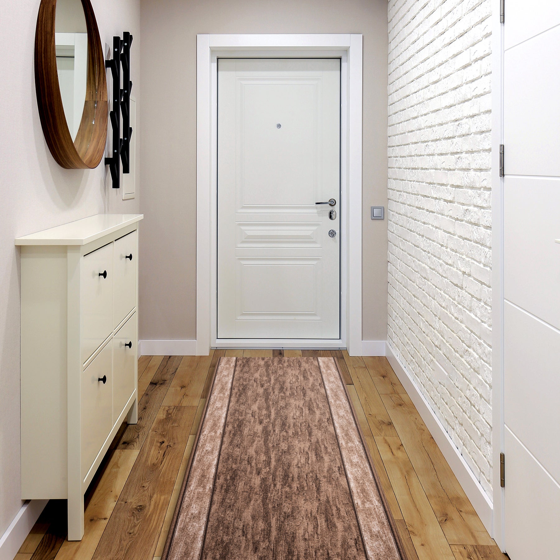 CHODNIK podgumowany RAMA brązowy 100cm 100x220 cm - 3
