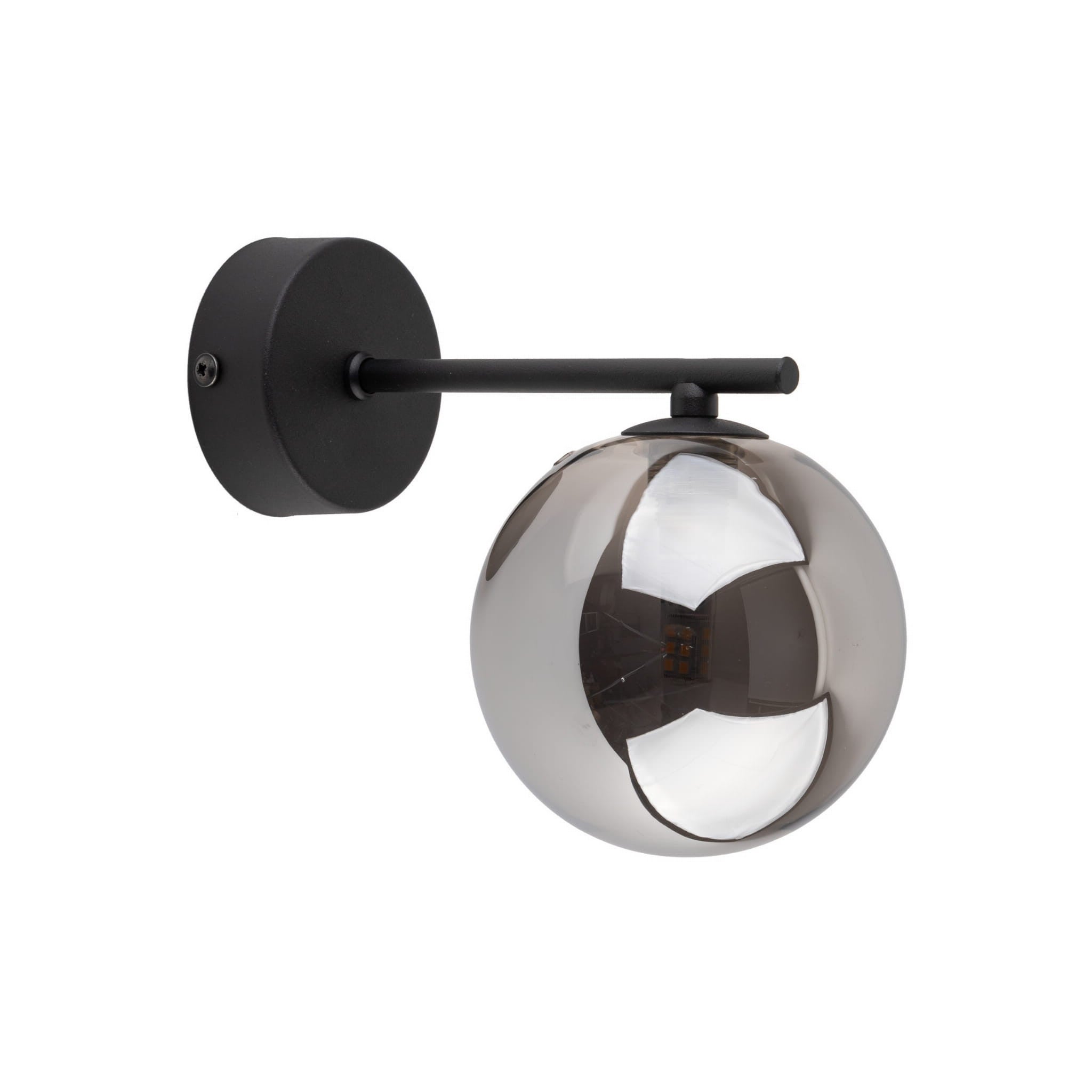 Kinkiet ścienny Estera czarny-dymiony 1xG9x6W wym: 17 x 12 x 22 cm szkło IP20 TK Lighting