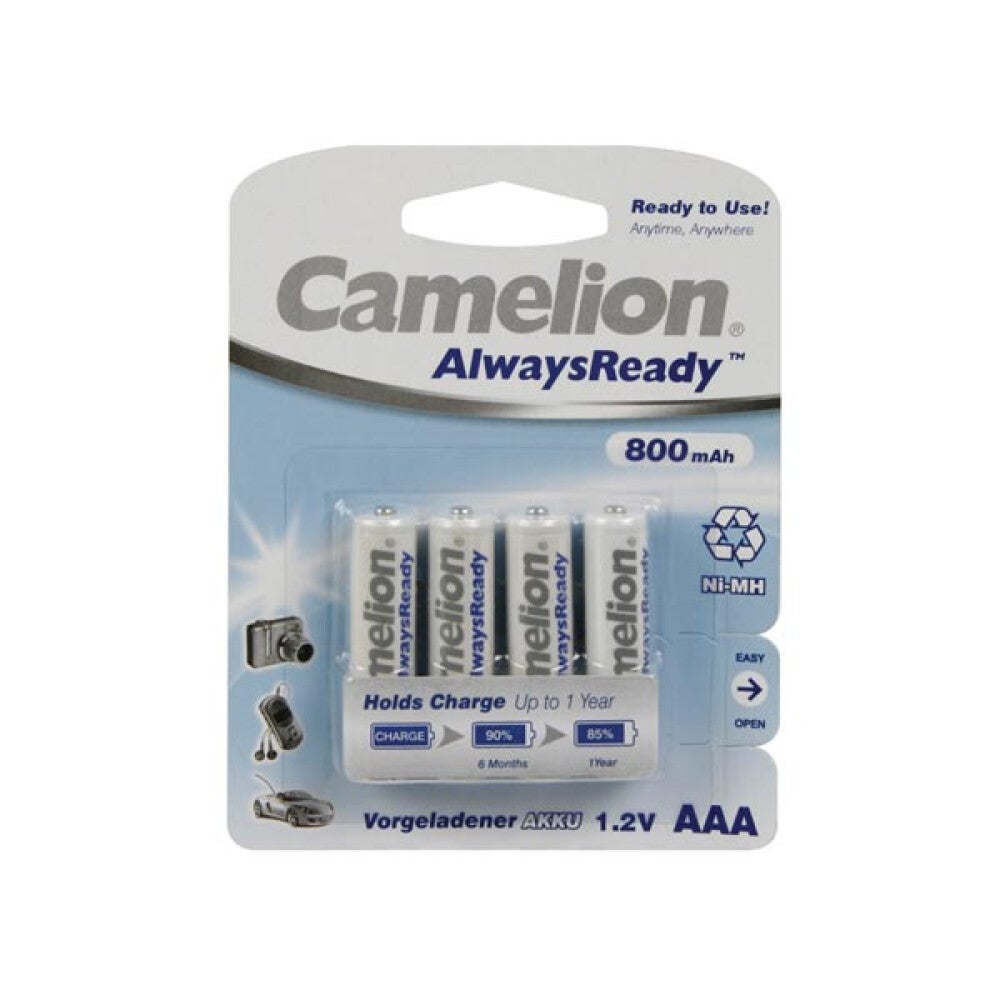 Akumulatory Camelion AlwaysReady Micro AAA 800 mAh 1,2 V zestaw 4 sztuk