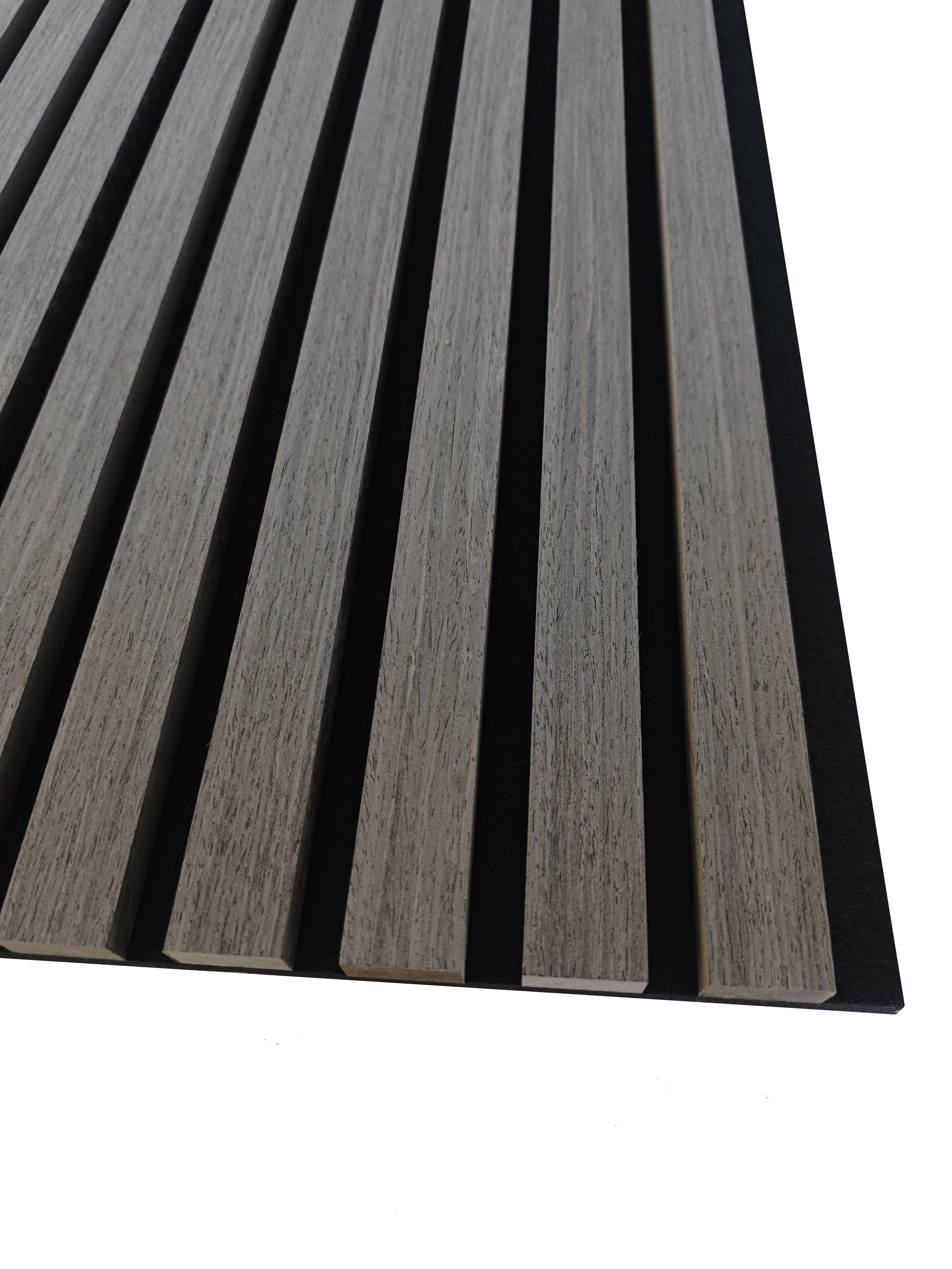 Lot de 2 Panneaux Muraux Décoratifs Acoustiques Bois MDF 240x60cm Chêne gris AntiBruit, Facile à Poser - 4