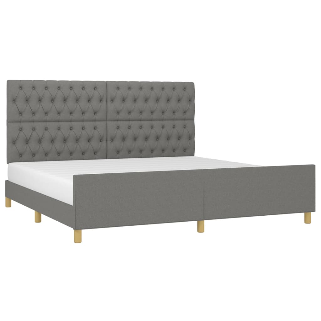 Cadre de lit sans matelas avec tête de lit en tissu pour la chambre, 200 × 200 cm - 3
