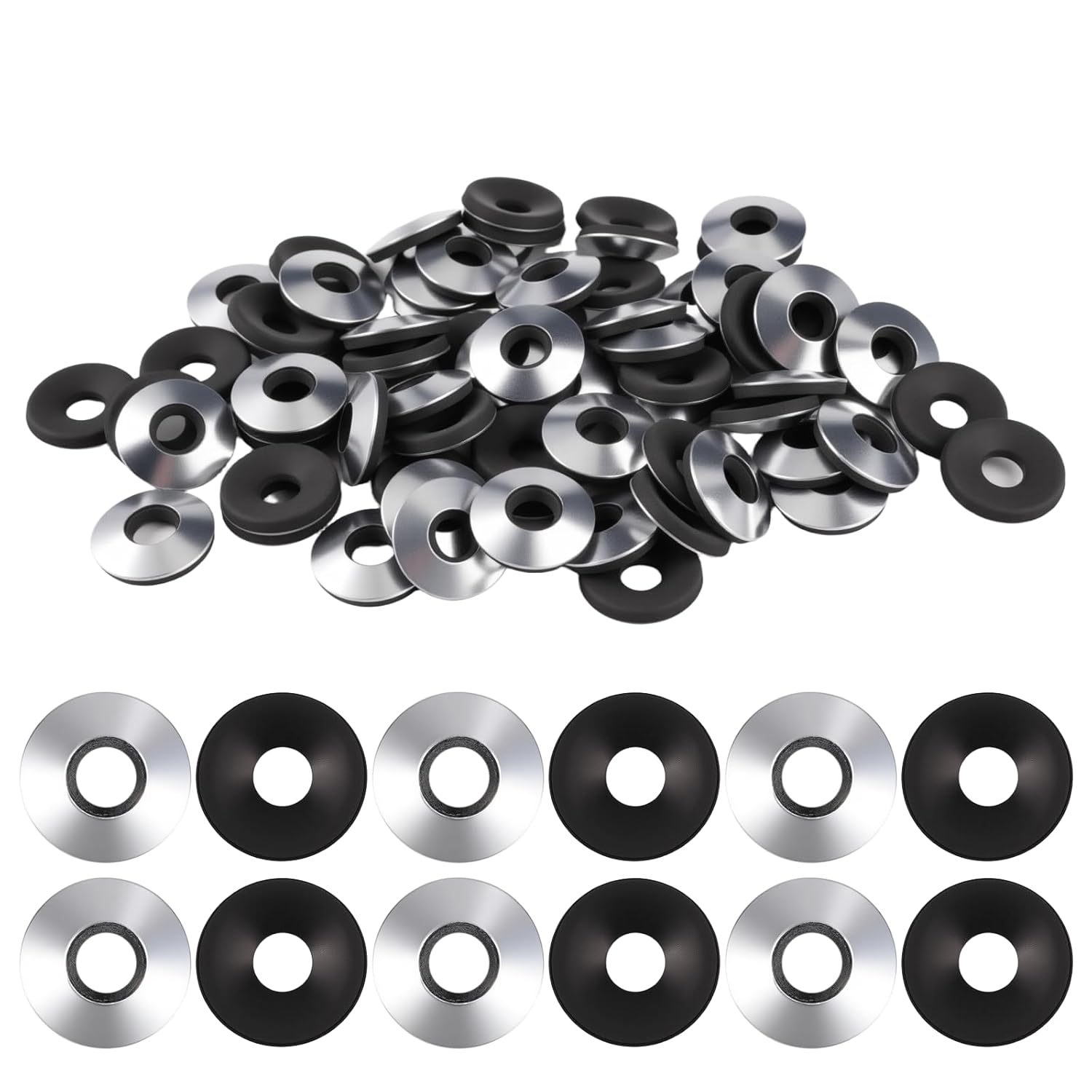Opakowanie 200 podkładek płaskich M6,3 × 16 mm, podkładek uszczelniających EPDM, podkładek metalowych z uszczelką gumową, podkładek neoprenowych do wk
