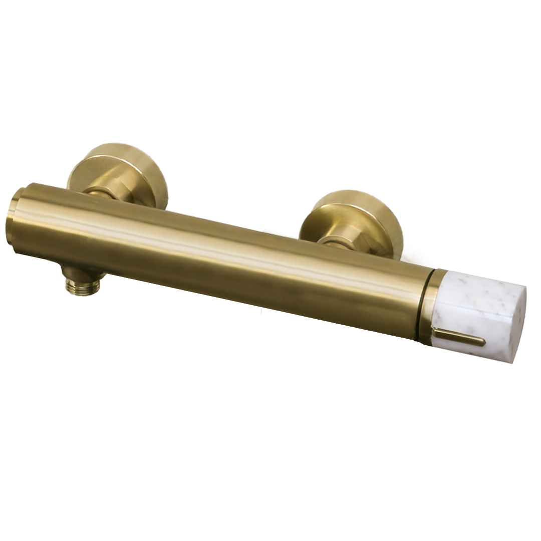 Manopola mieszacz prysznicowy mechaniczny marmur szczotkowane złoto