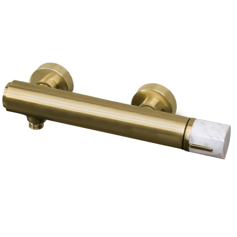 Manopola mieszacz prysznicowy mechaniczny marmur szczotkowane złoto