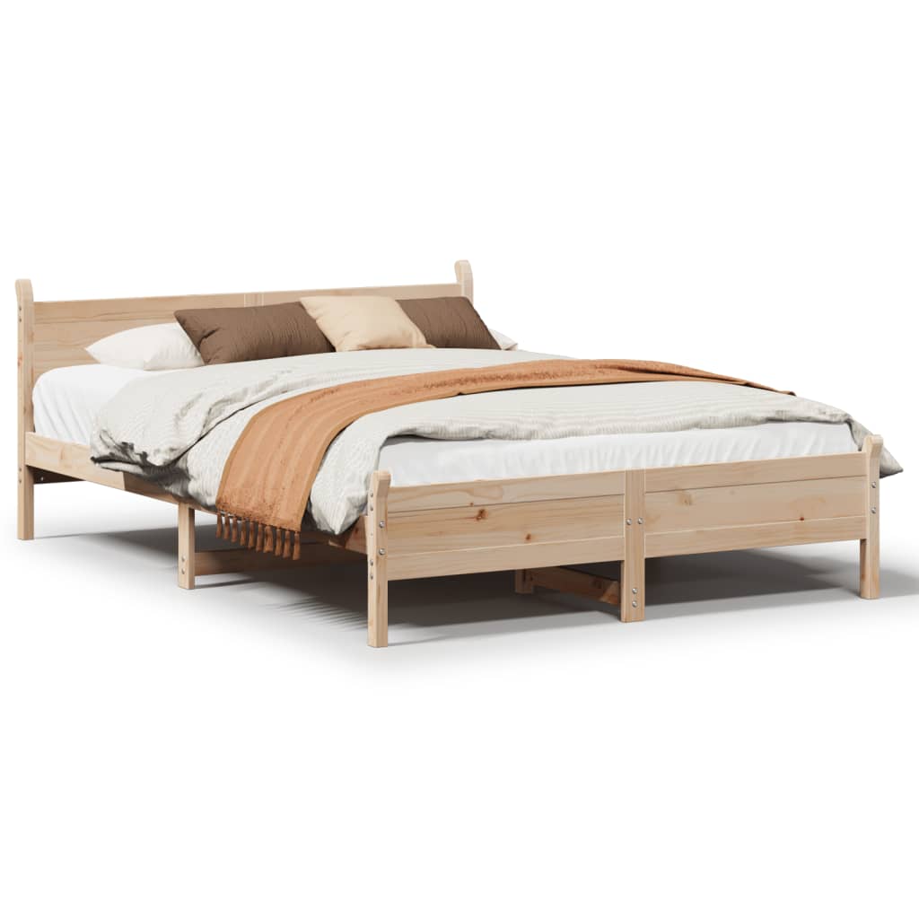 Łóżko Drewniane Rama Łóżka Sofa Brązowe Do Sypialni Pokoju 150x200 cm