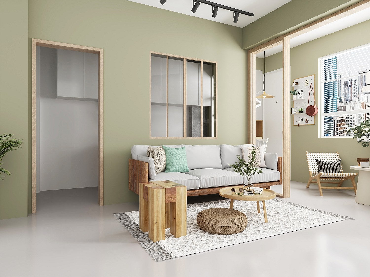 Verrière coulissante en aluminium thermolaqué naturel clair 120 x 130 cm (L x H) – RAVENA - 2