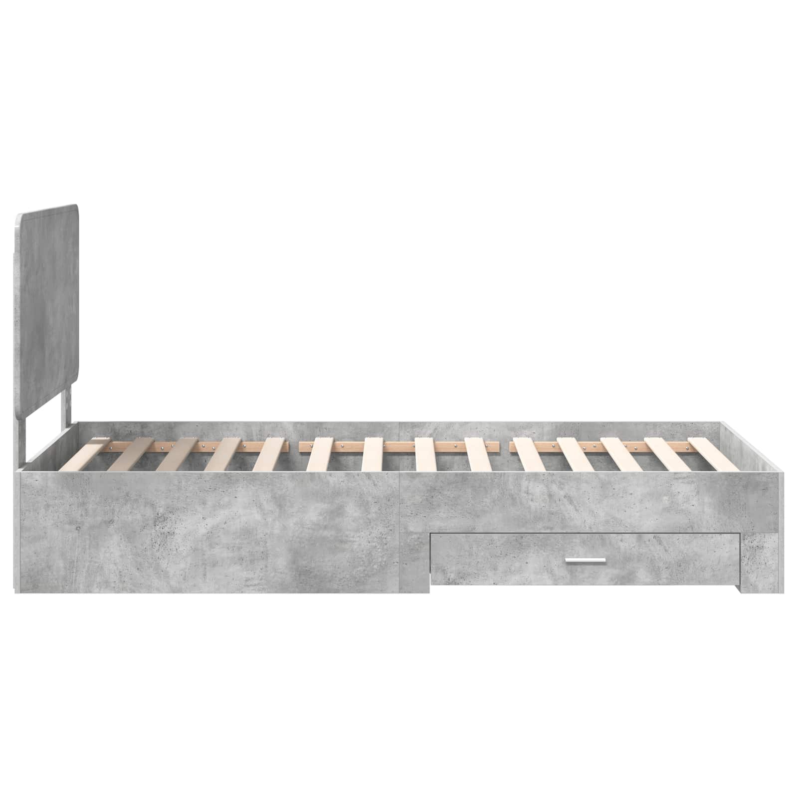Cadre de lit gris béton 70 x 190 cm panneau de bois - 8