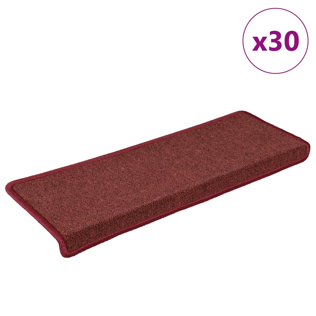 Maty na schody 30 szt. 65x21x4 cm Bordeaux Rectangular Edge vidaXL