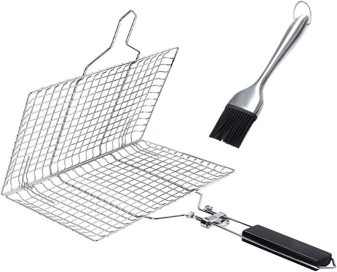 Kosz do grillowania ruszt do grillowania kosz na ryby grillowania ruszt grillowania stali nierdzewnej uchwytem przenośny stojak grillowania zewnątrz