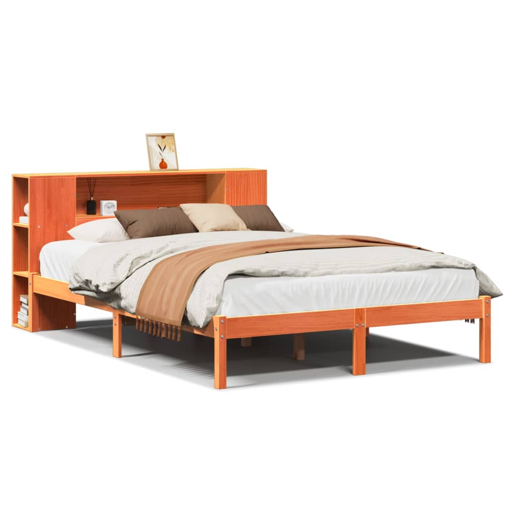 Łóżko Drewniane Rama Łóżka Sofa Brązowe Do Sypialni Pokoju 135x190 cm